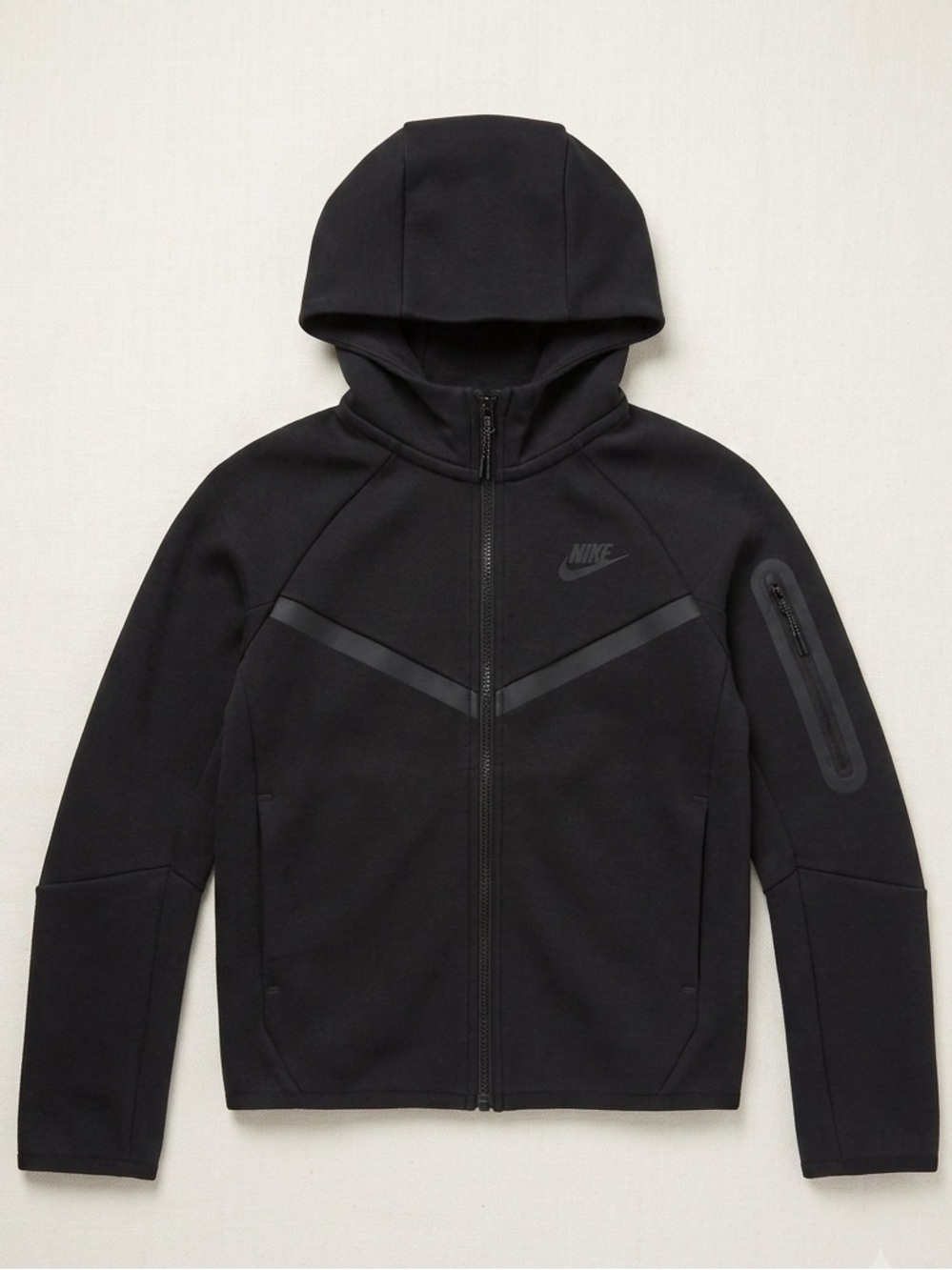Nike Black Sportswear Tech Fleece Full Zip Hoodie Zip Pocket Jacket Small